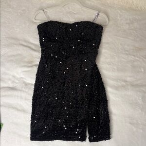 Stunning Black Sequin Mini Dress Brand NWOT
